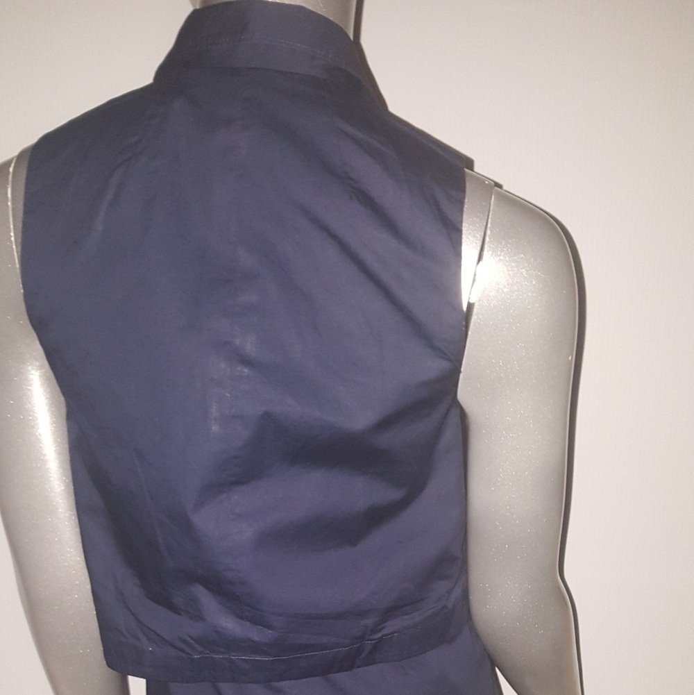 THEORY Navy Blue Cotton Dress Size 2 - Picture 3 of 5